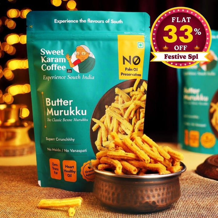 Butter Murukku (Benne Murukku) - Sweet Karam Coffee