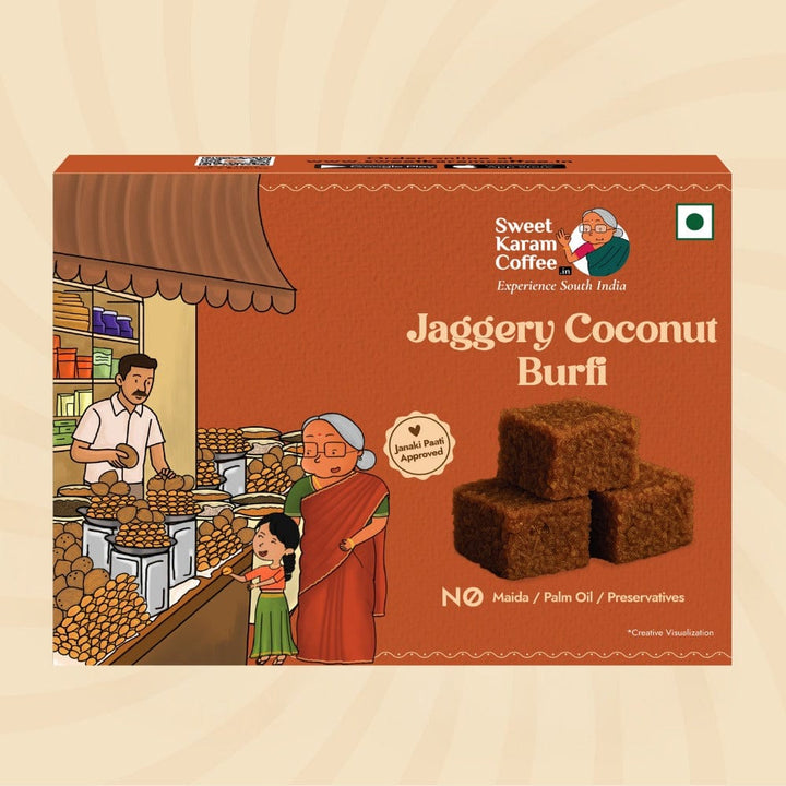 Jaggery Coconut Burfi - Sweet Karam Coffee