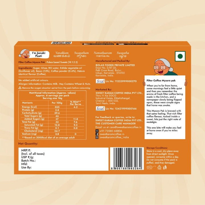 Filter Coffee Mysorepak - Sweet Karam Coffee