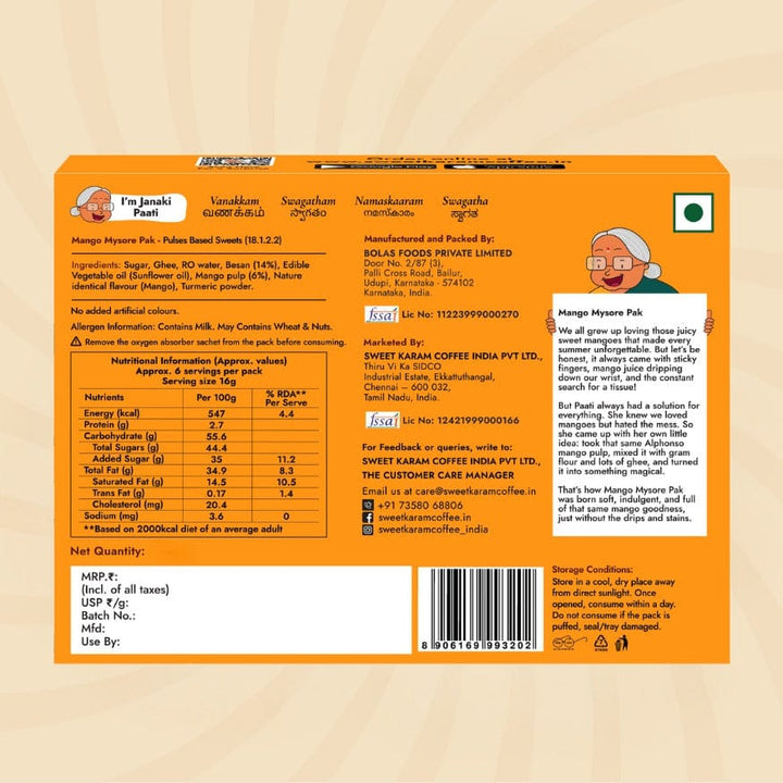 Mango Mysorepak - Sweet Karam Coffee