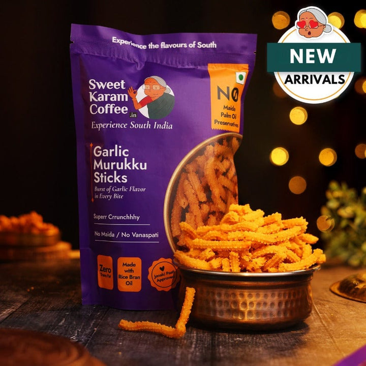 Garlic Murukku Sticks - Sweet Karam Coffee