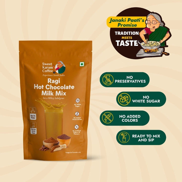 Ragi Hot Chocolate Milk Mix  - Free Shipping Across India