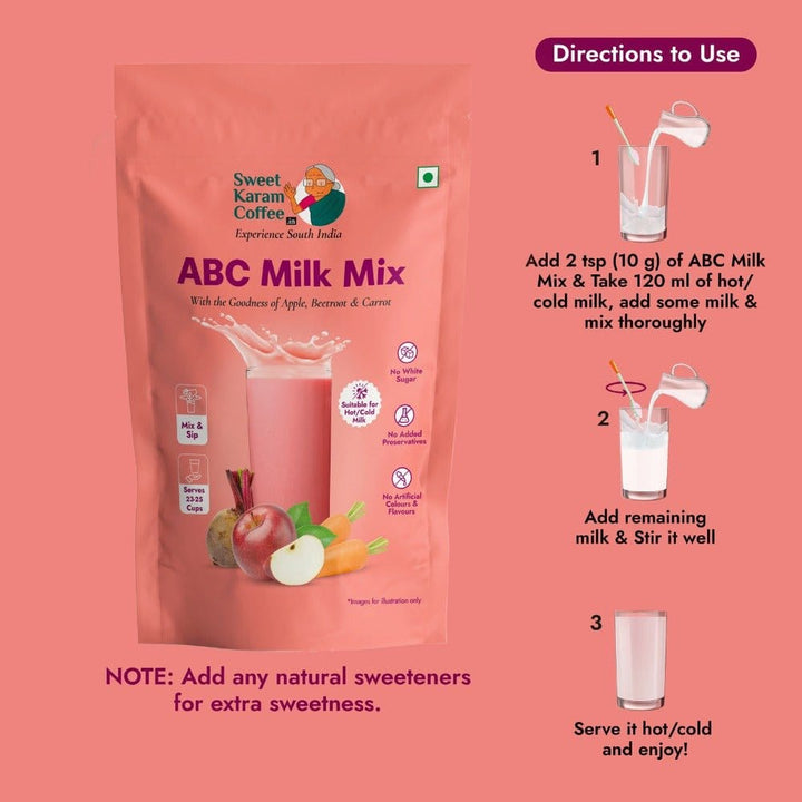 ABC (Apple, Beetroot, Carrot) Milk Mix  - Free Shipping Across India