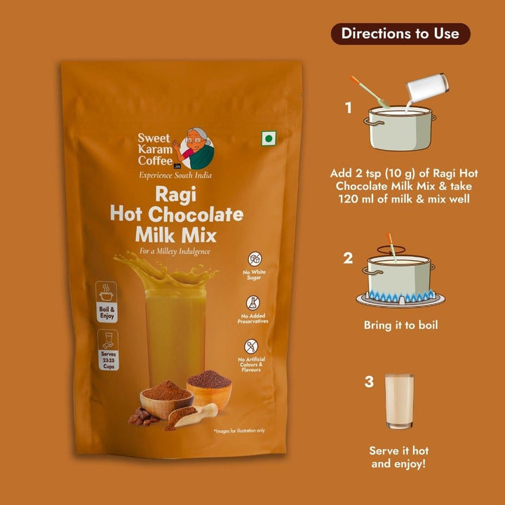Ragi Hot Chocolate Milk Mix  - Free Shipping Across India