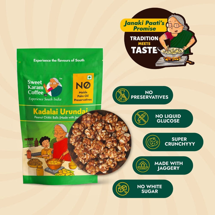 Peanut Chikki Balls (Kadalai Urundai) - Sweet Karam Coffee