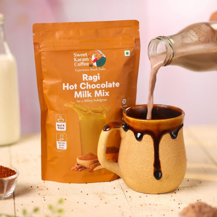 Ragi Hot Chocolate Milk Mix - Sweet Karam Coffee