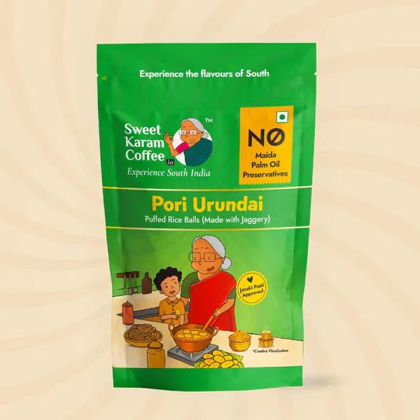 Free Puffed Rice Laddu (Pori Urundai) 75 g (Max 1 per order) - Sweet Karam Coffee