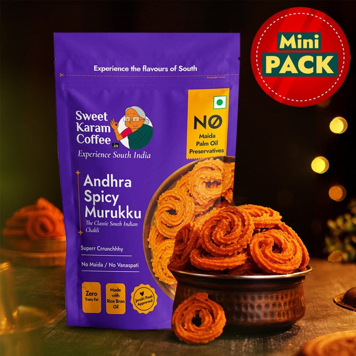 Andhra Spicy Murukku 95 g - Sweet Karam Coffee