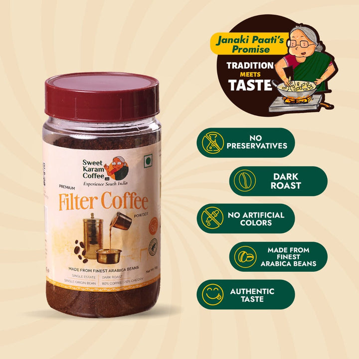Premium Filter Coffee 80:20 - (Sampler Bottle) - Sweet Karam Coffee