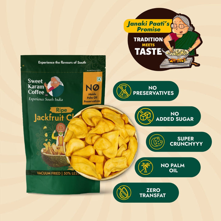 Ripe Jackfruit Chips - Vacuum Fried - Sweet Karam Coffee