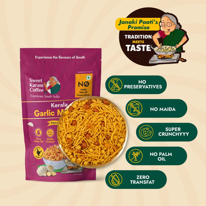 Kerala Garlic Mixture - Sweet Karam Coffee