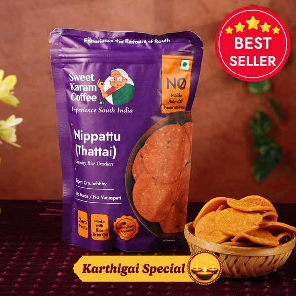 Nippattu / Thattai (Crunchy Rice Crackers)  - Free Shipping Across India