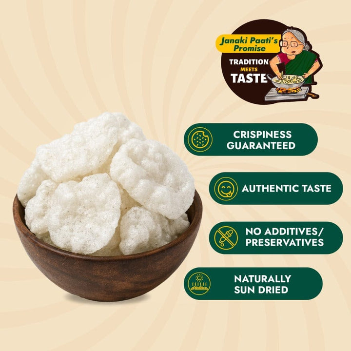 Javvarisi Vadam (Sabudana Papad Crisp)  - Free Shipping Across India