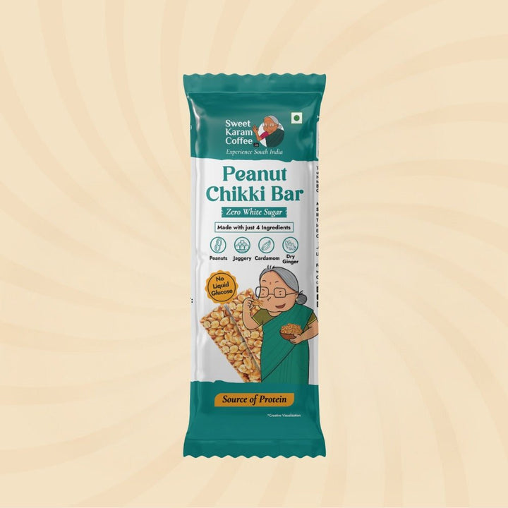 Peanut Chikki Bar 20 g (Zero White Sugar) - Sweet Karam Coffee