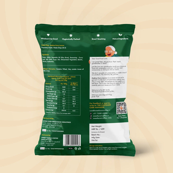 Potato Chips - Madras Curry Leaves  - Free Shipping Across India