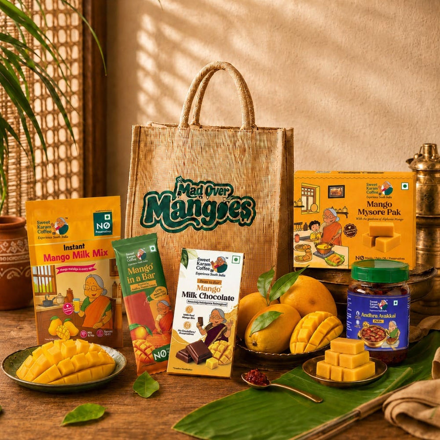 Mango Delights Jute Bag Combo - Limited Edition - Sweet Karam Coffee