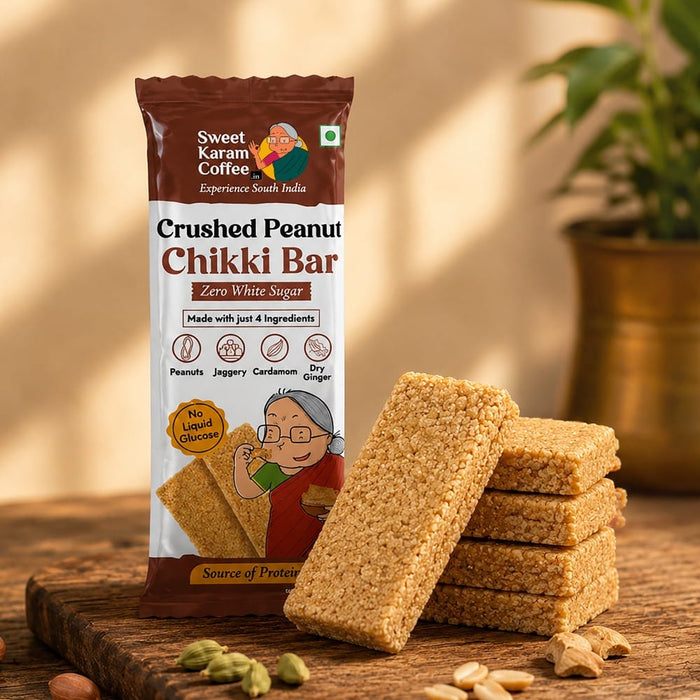 Crushed Peanut Chikki Bar (Zero White Sugar) - Sweet Karam Coffee