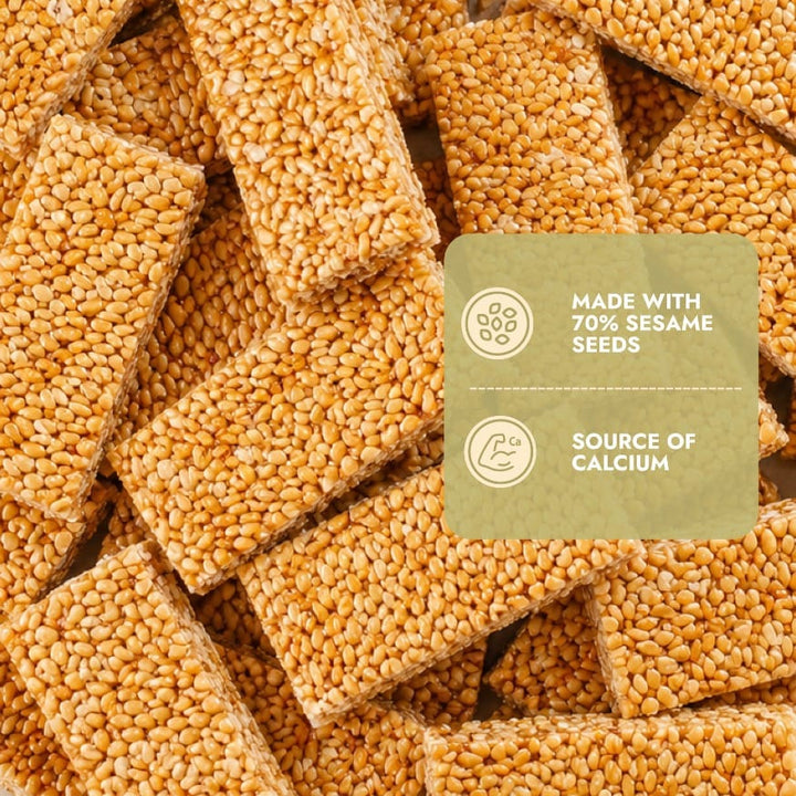 White Sesame Chikki Bar (Zero White Sugar) - Sweet Karam Coffee