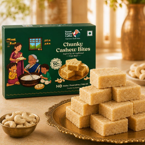 Cashew (Kaju) Bites - (Made with 50% Cashews) - Sweet Karam Coffee