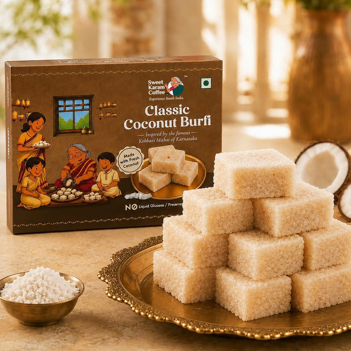 Classic Coconut Burfi - Sweet Karam Coffee