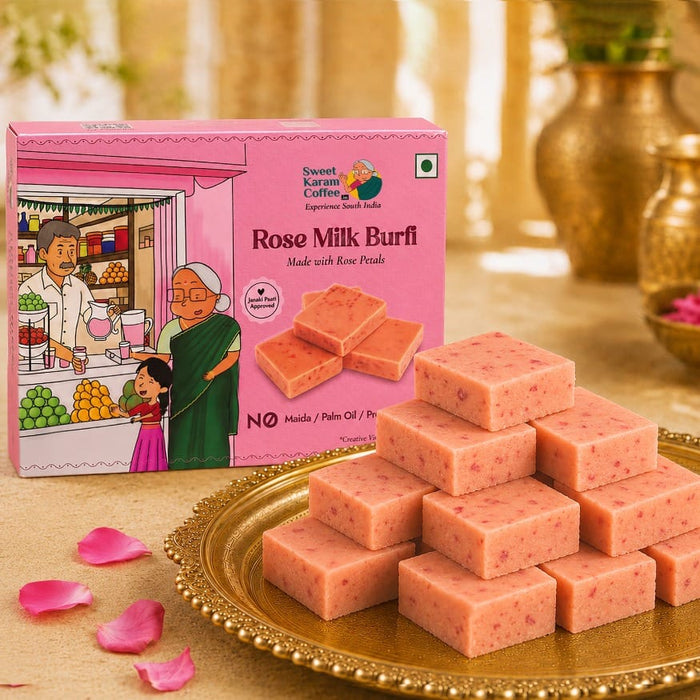 Rose Milk Burfi - Sweet Karam Coffee