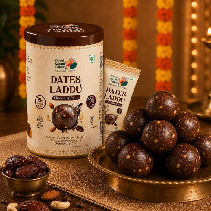 Dates Laddu (Choco Dry Fruit) - 75% Dates & Nuts - Sweet Karam Coffee