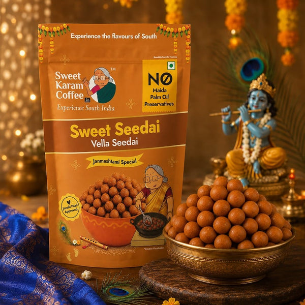 Sweet Seedai (Crunchy Jaggery Rice Balls) - Sweet Karam Coffee