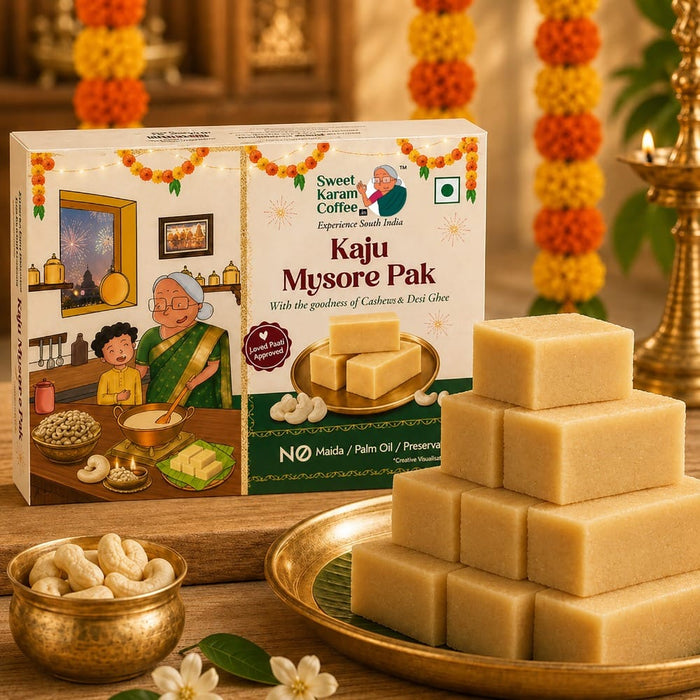 Kaju Mysorepak - Sweet Karam Coffee