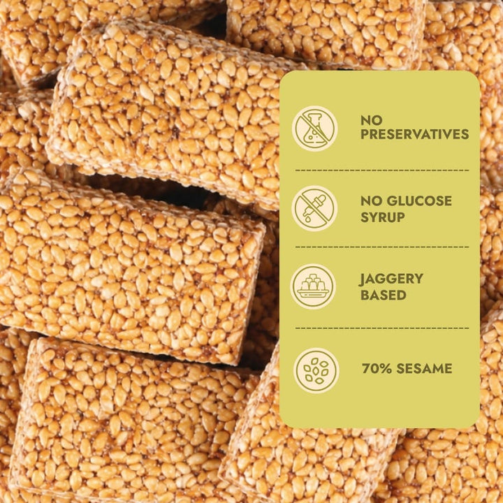 Sesame Chikki Bites - Sweet Karam Coffee