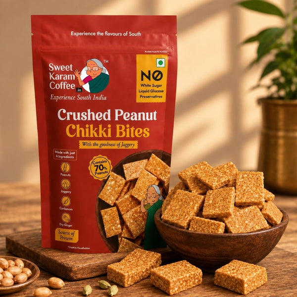 Crushed Peanut Chikki Bites (Zero White Sugar)  - Free Shipping Across India