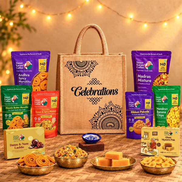 Diwali Special Jute Bag Combo (Premium) - Sweet Karam Coffee