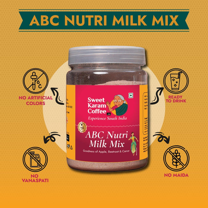 ABC (Apple, Beetroot, Carrot) Nutri Milk Mix (Zero White Sugar)  - Free Shipping Across India