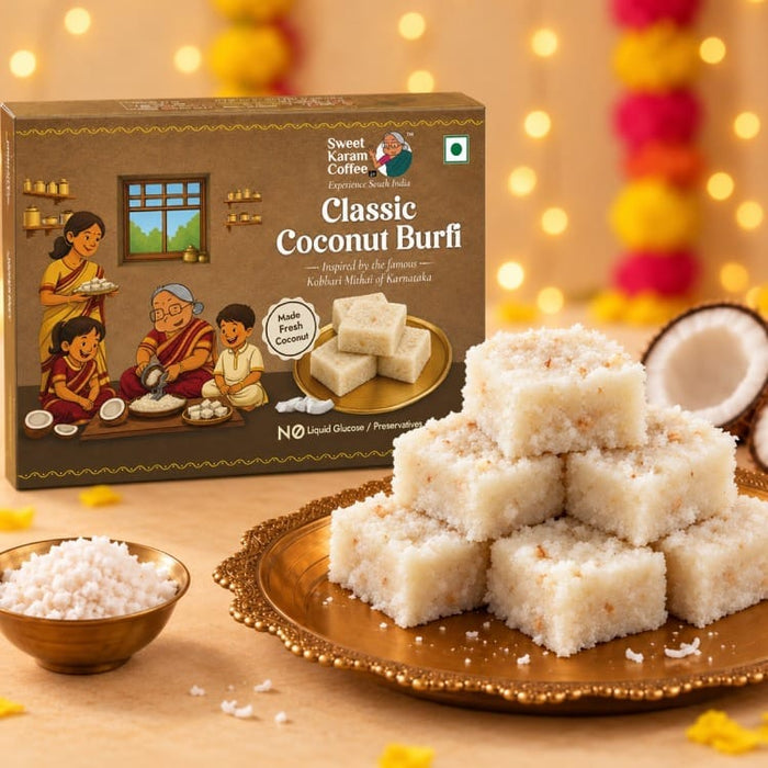 Classic Coconut Burfi - Sweet Karam Coffee