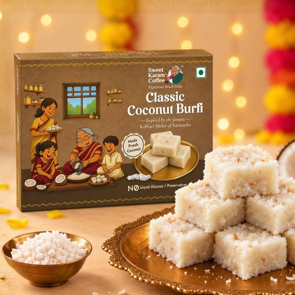 Classic Coconut Burfi - Sweet Karam Coffee
