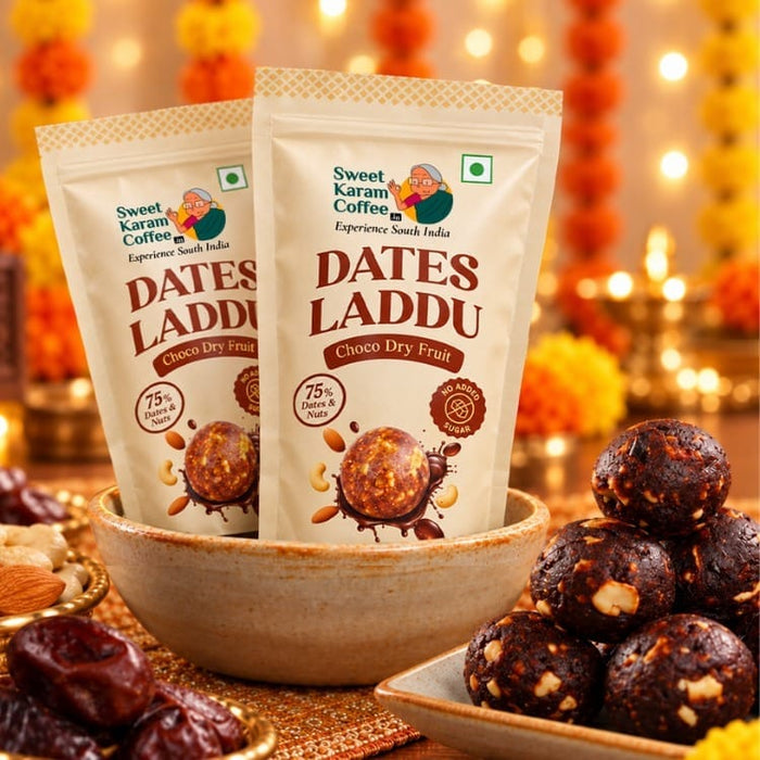 Dates Laddu (Choco Dry Fruit) - 75% Dates & Nuts - Sweet Karam Coffee