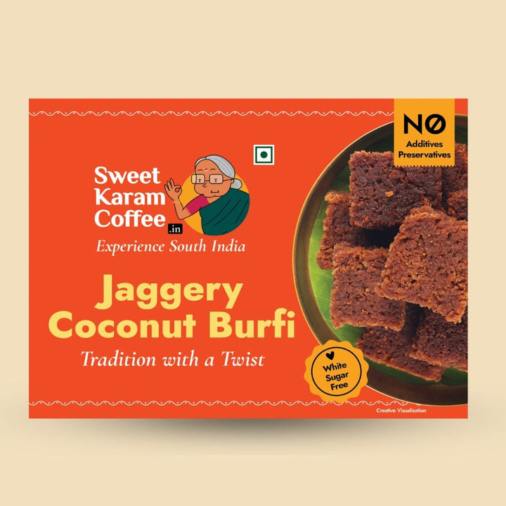 Jaggery Coconut Burfi  - Free Shipping Across India