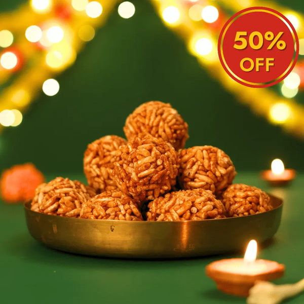 Aval Pori Urundai (Puffed Rice Balls) 400g (24 Pcs)  - Free Shipping Across India