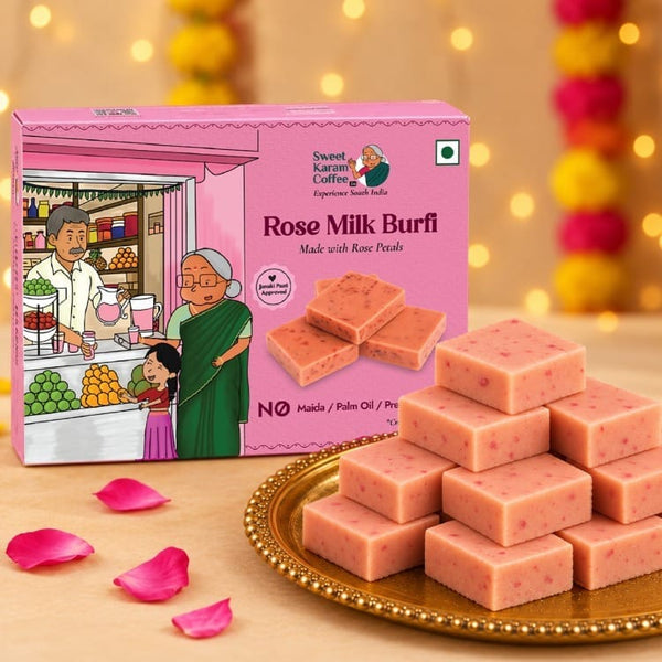 Rose Milk Burfi - Sweet Karam Coffee