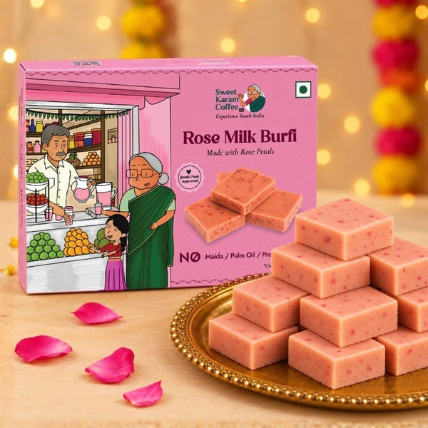 Rose Milk Burfi - Sweet Karam Coffee