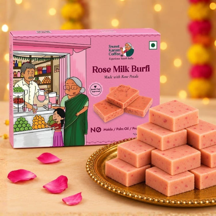 Rose Milk Burfi - Sweet Karam Coffee