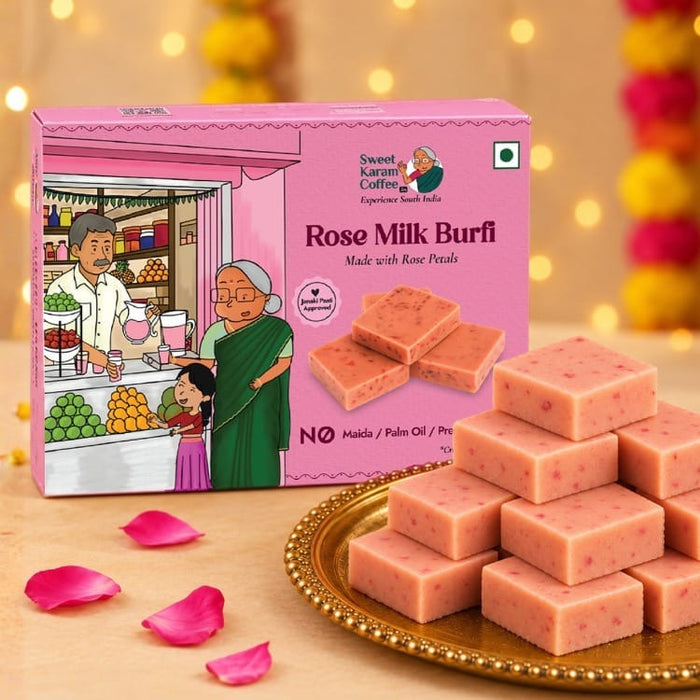 Rose Milk Burfi - Sweet Karam Coffee